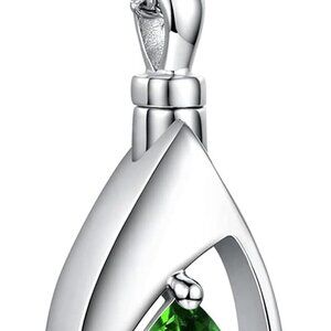 Sterling Silver Cremation Jewelry Teardrop Ashes Pendant Necklace Keepsake